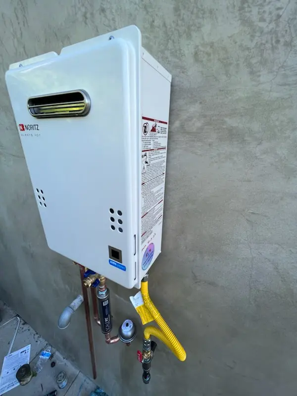 Tankless water heater installation for Marley Village homes
